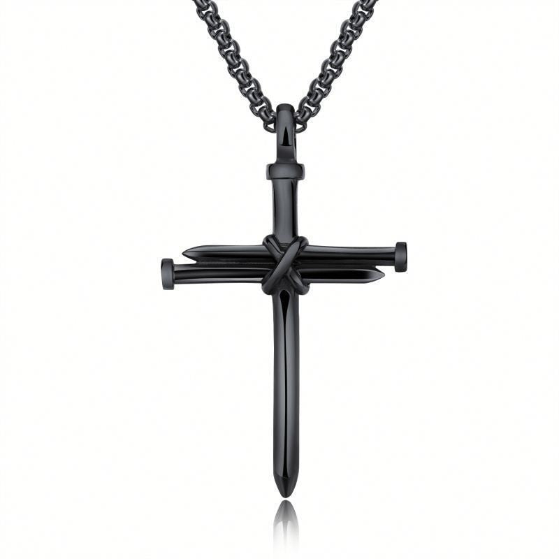 Nail Cross Pendant Necklace