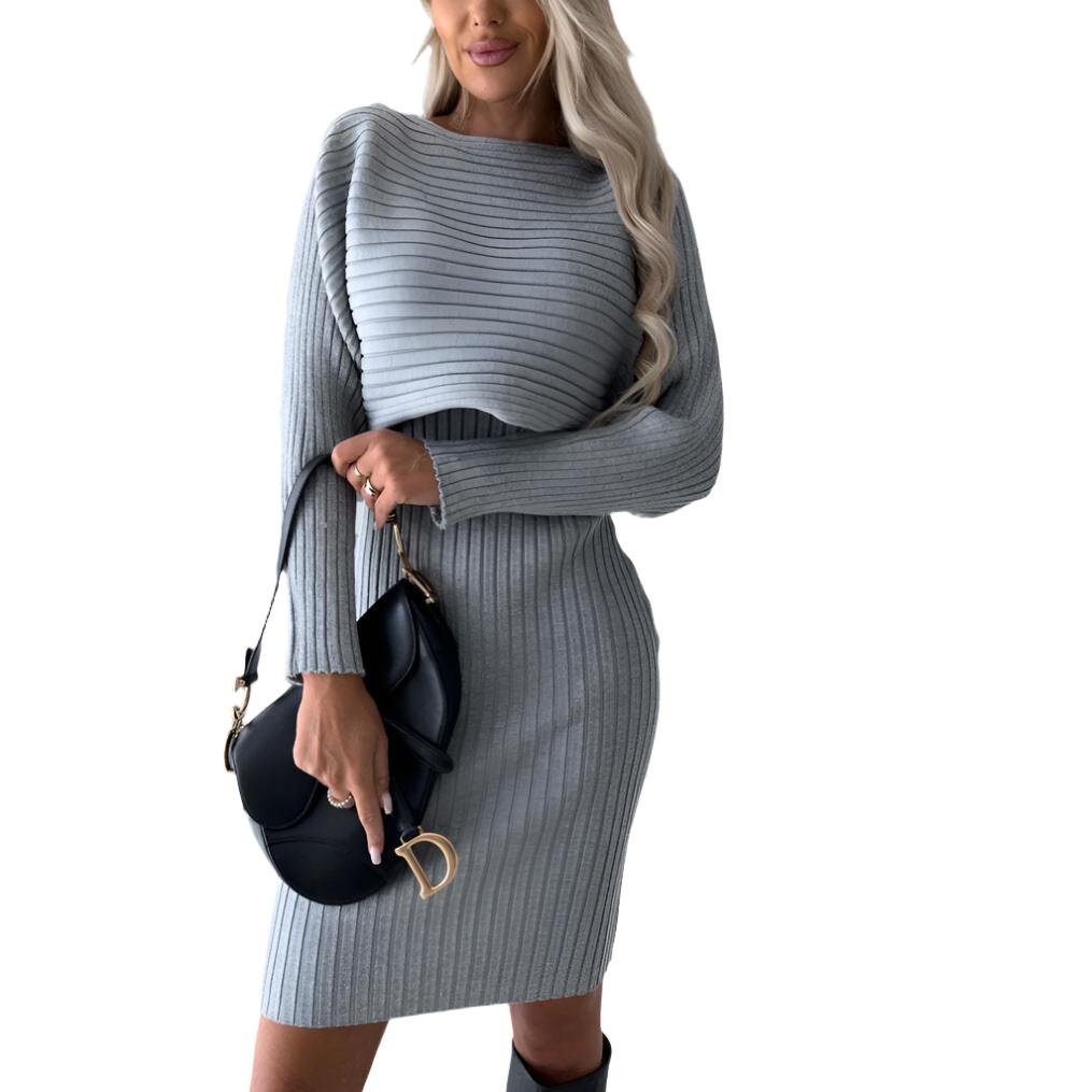 Ribbed Knit Dress & Skirt Set