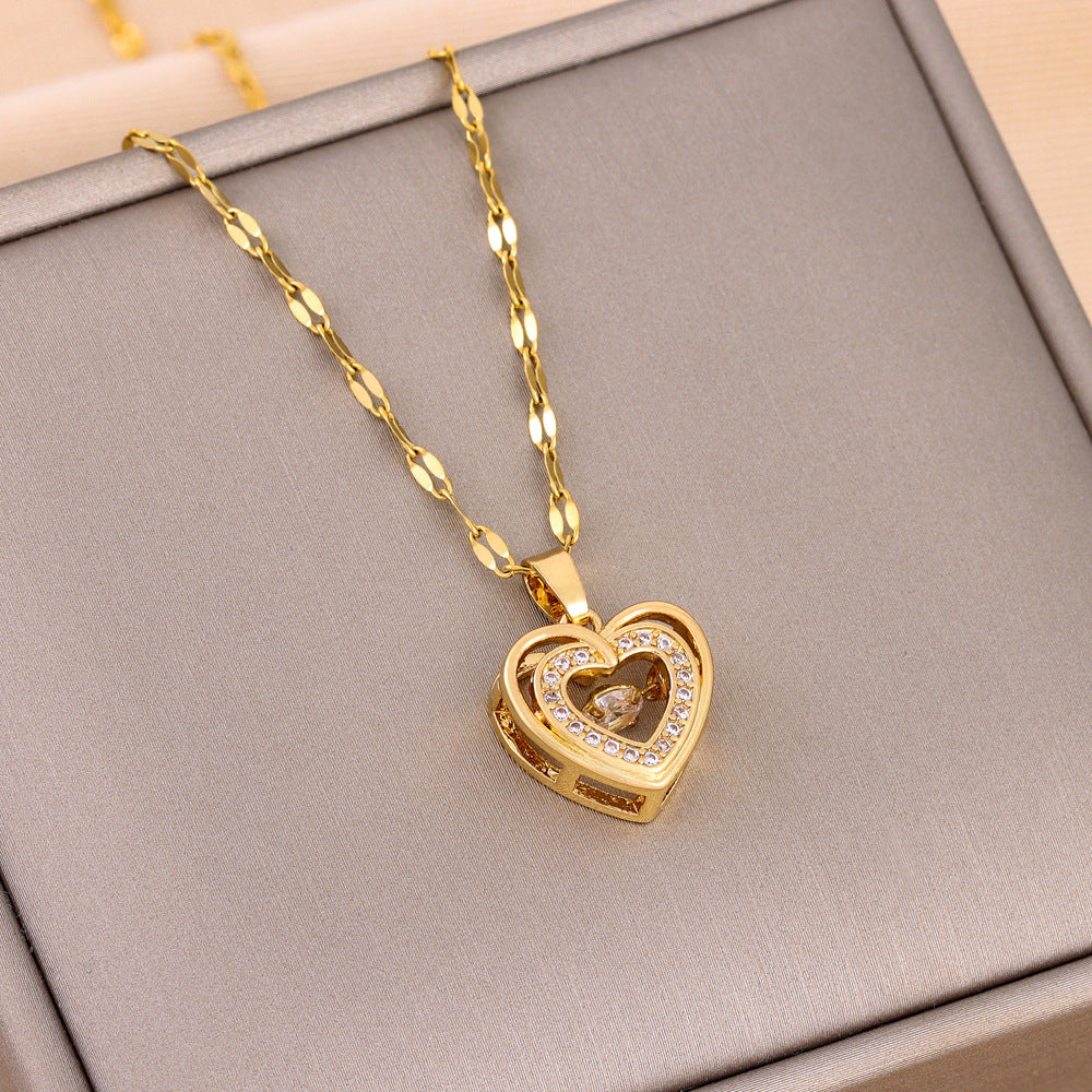 Double-layer Heart Pendant Necklace